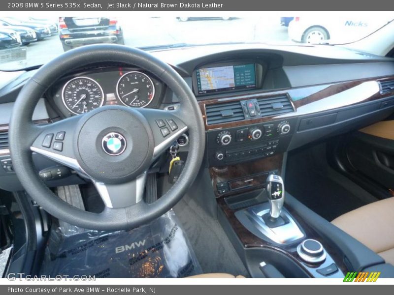 Jet Black / Natural Brown Dakota Leather 2008 BMW 5 Series 535xi Sedan