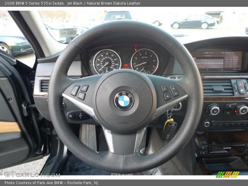 Jet Black / Natural Brown Dakota Leather 2008 BMW 5 Series 535xi Sedan