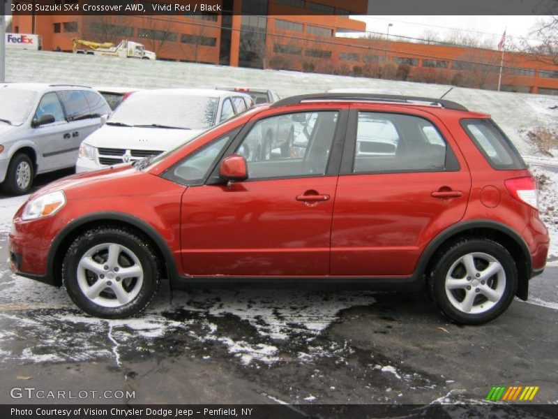 Vivid Red / Black 2008 Suzuki SX4 Crossover AWD