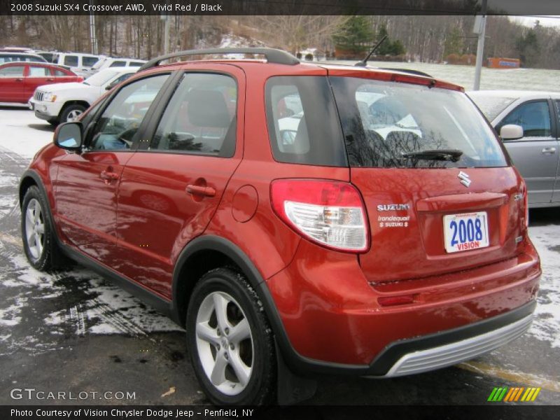 Vivid Red / Black 2008 Suzuki SX4 Crossover AWD