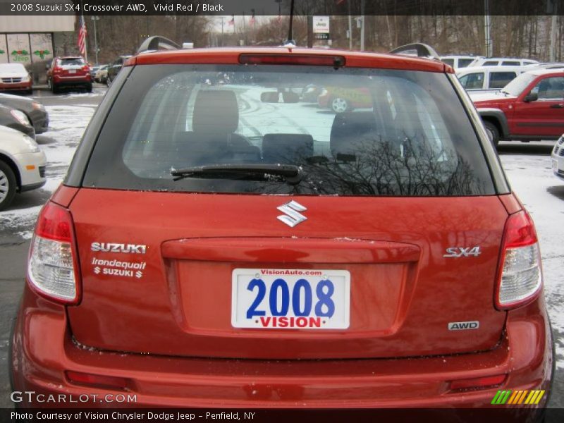 Vivid Red / Black 2008 Suzuki SX4 Crossover AWD