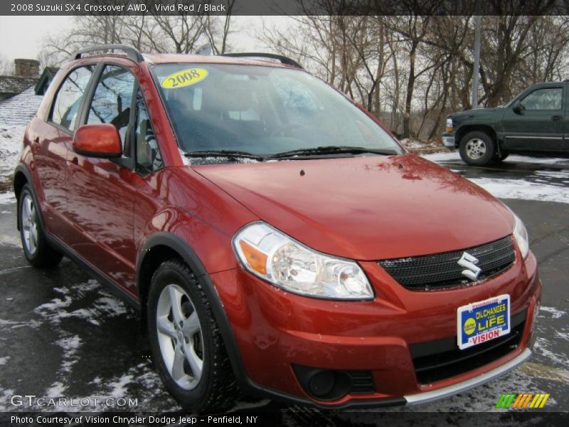 Vivid Red / Black 2008 Suzuki SX4 Crossover AWD