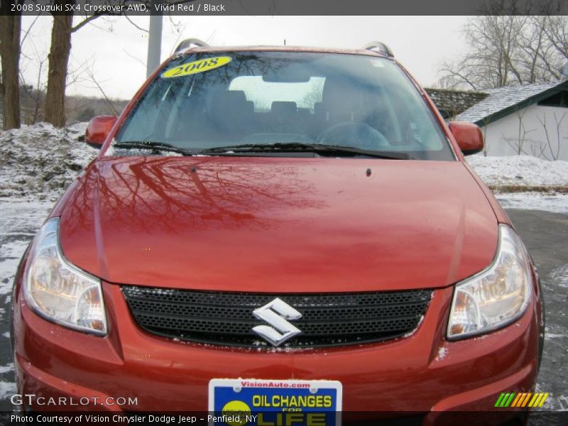 Vivid Red / Black 2008 Suzuki SX4 Crossover AWD