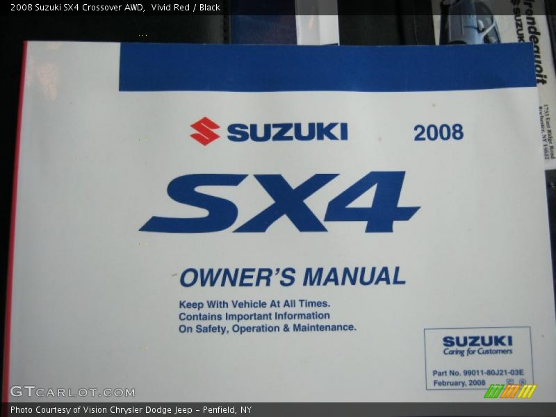 Vivid Red / Black 2008 Suzuki SX4 Crossover AWD