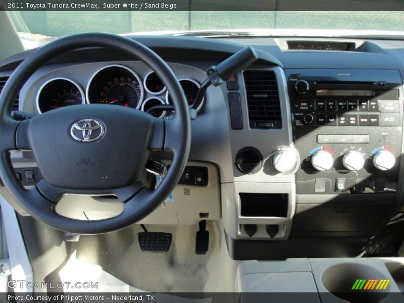Super White / Sand Beige 2011 Toyota Tundra CrewMax