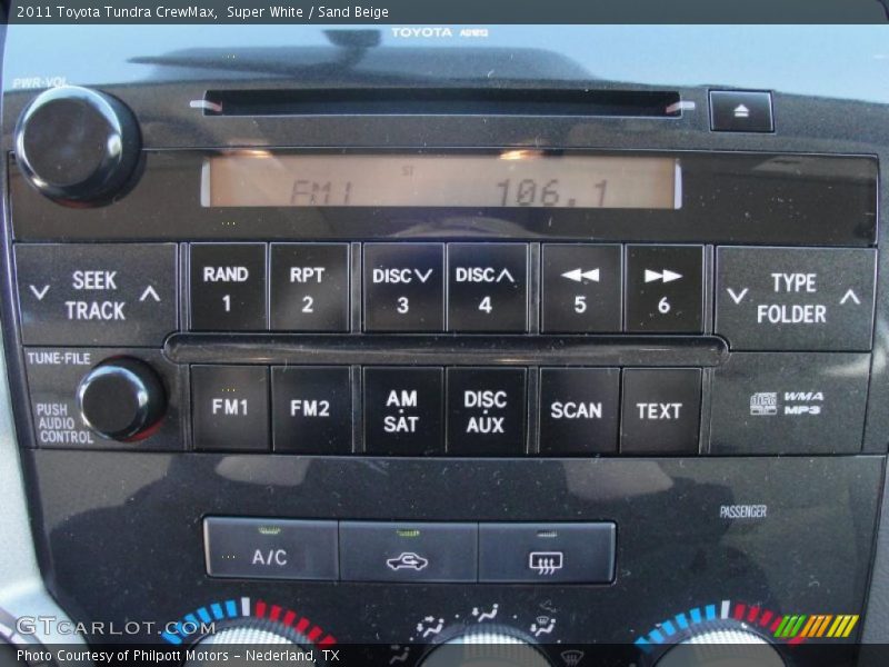 Super White / Sand Beige 2011 Toyota Tundra CrewMax