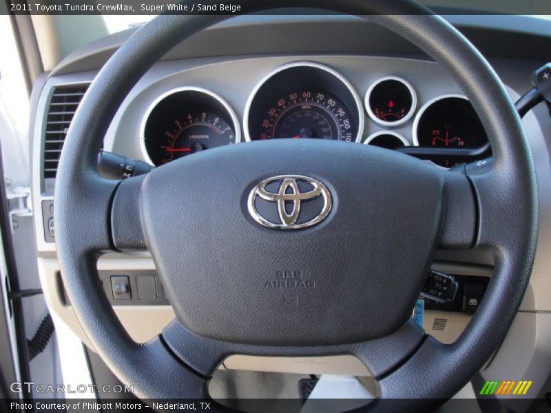 Super White / Sand Beige 2011 Toyota Tundra CrewMax