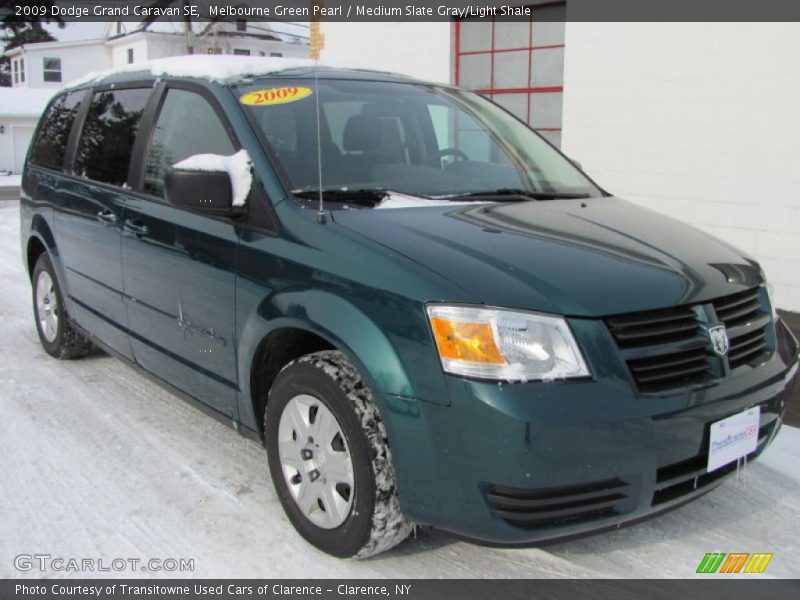 Melbourne Green Pearl / Medium Slate Gray/Light Shale 2009 Dodge Grand Caravan SE