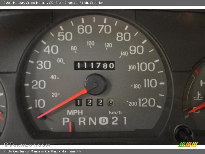 Black Clearcoat / Light Graphite 2001 Mercury Grand Marquis GS