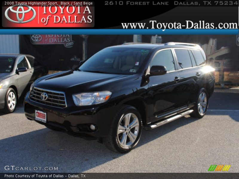 Black / Sand Beige 2008 Toyota Highlander Sport