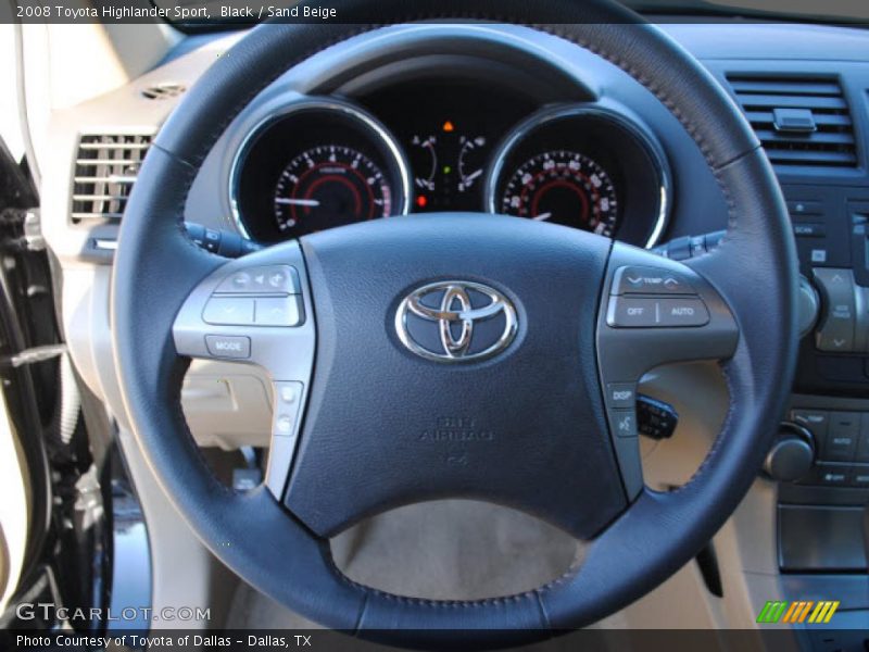 Black / Sand Beige 2008 Toyota Highlander Sport