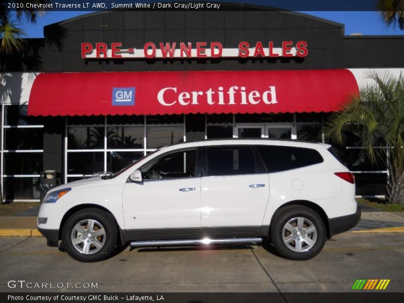 Summit White / Dark Gray/Light Gray 2010 Chevrolet Traverse LT AWD