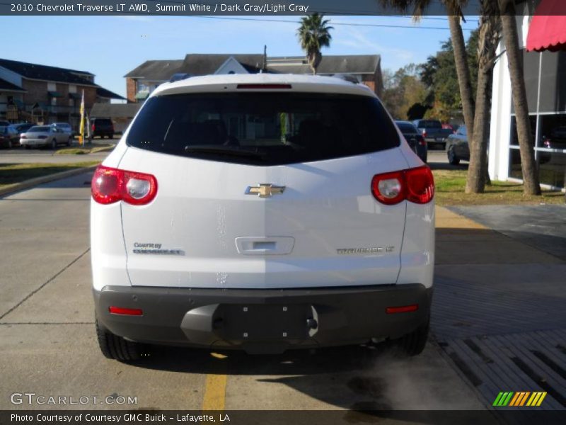 Summit White / Dark Gray/Light Gray 2010 Chevrolet Traverse LT AWD