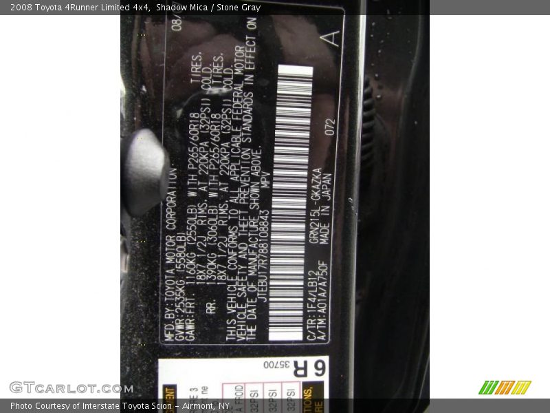 Shadow Mica / Stone Gray 2008 Toyota 4Runner Limited 4x4