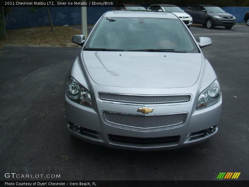 Silver Ice Metallic / Ebony/Brick 2011 Chevrolet Malibu LTZ