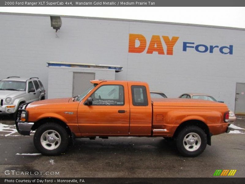 Mandarin Gold Metallic / Medium Prairie Tan 2000 Ford Ranger XLT SuperCab 4x4