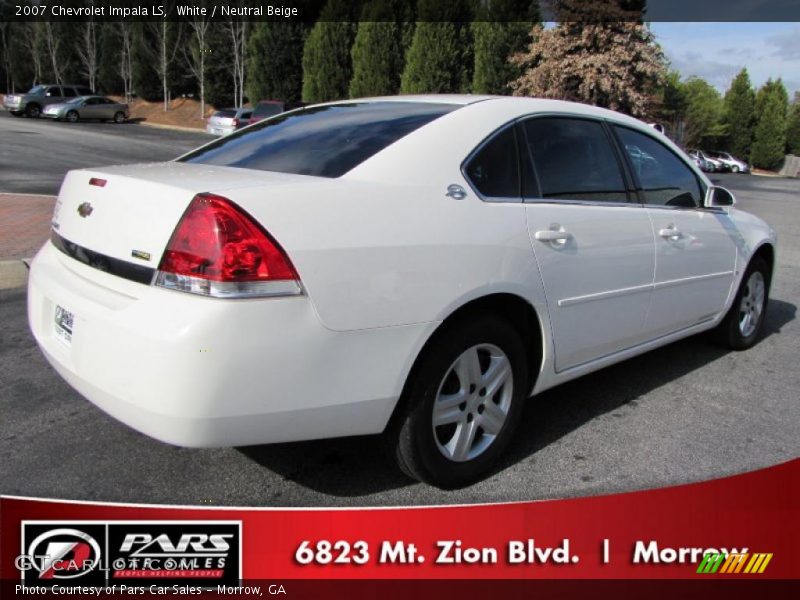 White / Neutral Beige 2007 Chevrolet Impala LS