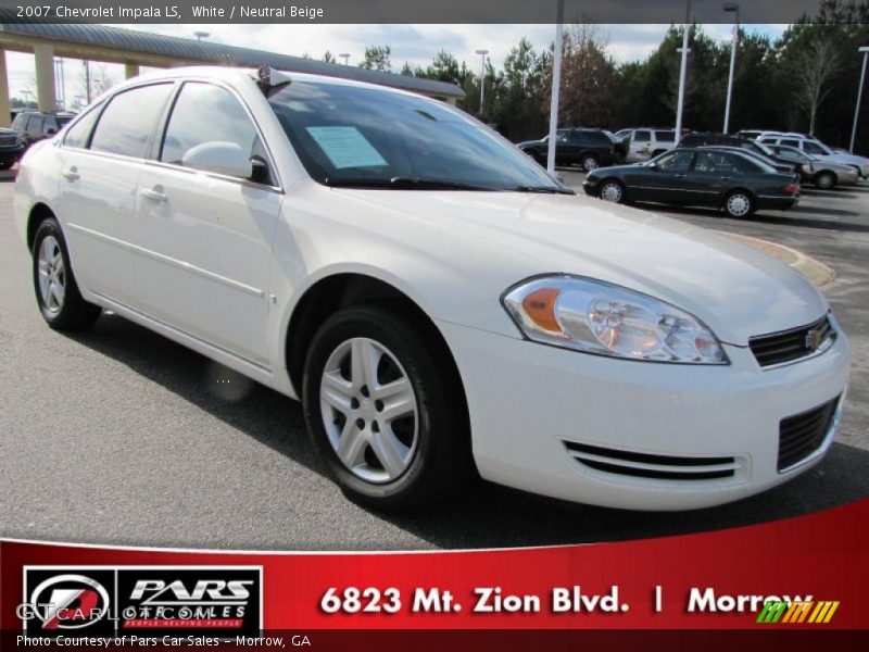 White / Neutral Beige 2007 Chevrolet Impala LS