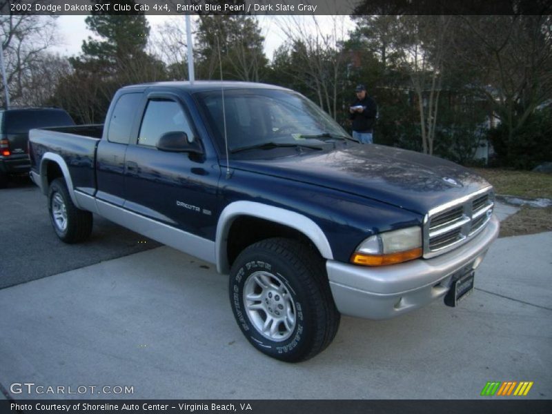 Patriot Blue Pearl / Dark Slate Gray 2002 Dodge Dakota SXT Club Cab 4x4