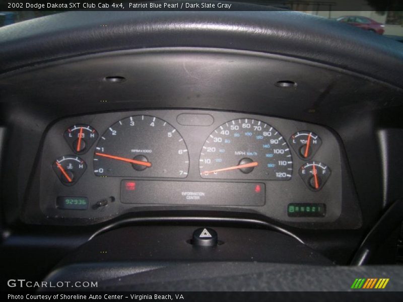 Patriot Blue Pearl / Dark Slate Gray 2002 Dodge Dakota SXT Club Cab 4x4