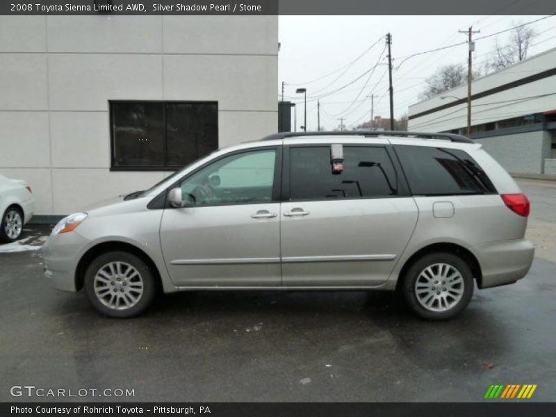 Silver Shadow Pearl / Stone 2008 Toyota Sienna Limited AWD