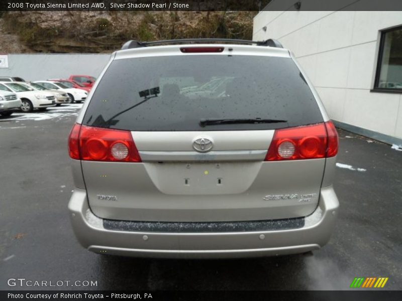 Silver Shadow Pearl / Stone 2008 Toyota Sienna Limited AWD