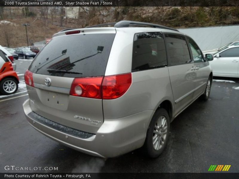 Silver Shadow Pearl / Stone 2008 Toyota Sienna Limited AWD