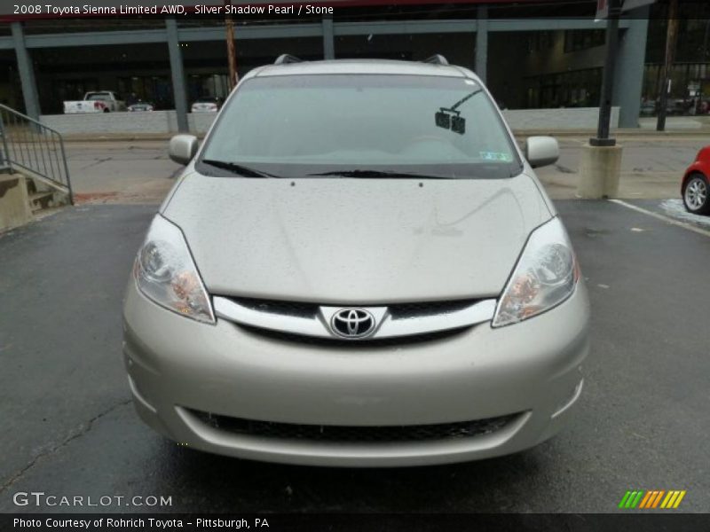 Silver Shadow Pearl / Stone 2008 Toyota Sienna Limited AWD