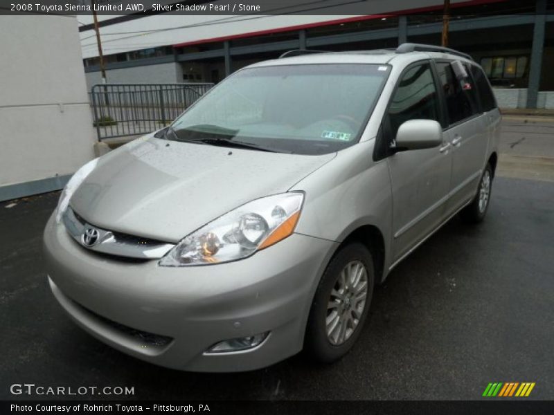 Silver Shadow Pearl / Stone 2008 Toyota Sienna Limited AWD