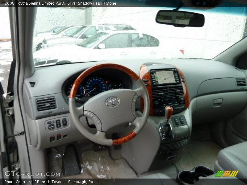 Silver Shadow Pearl / Stone 2008 Toyota Sienna Limited AWD