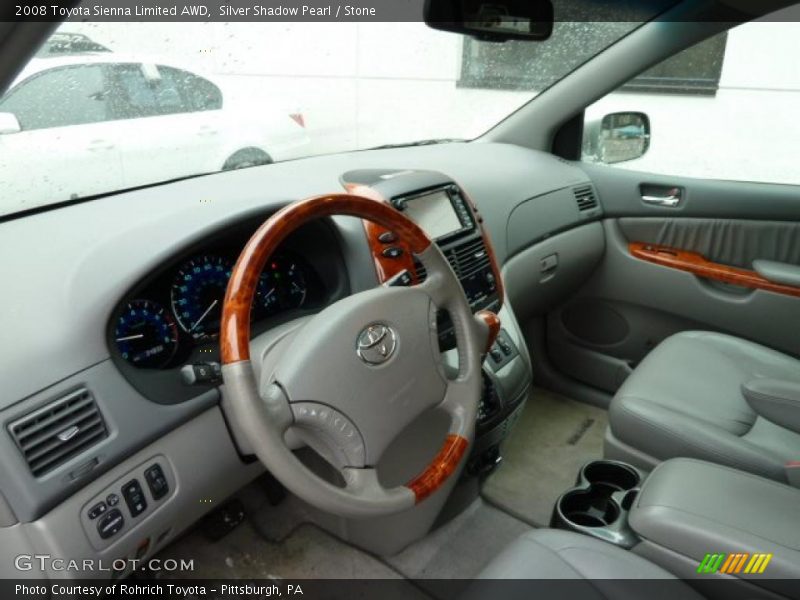 Silver Shadow Pearl / Stone 2008 Toyota Sienna Limited AWD