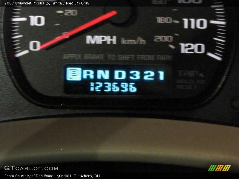 White / Medium Gray 2003 Chevrolet Impala LS