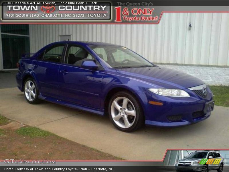 Sonic Blue Pearl / Black 2003 Mazda MAZDA6 s Sedan
