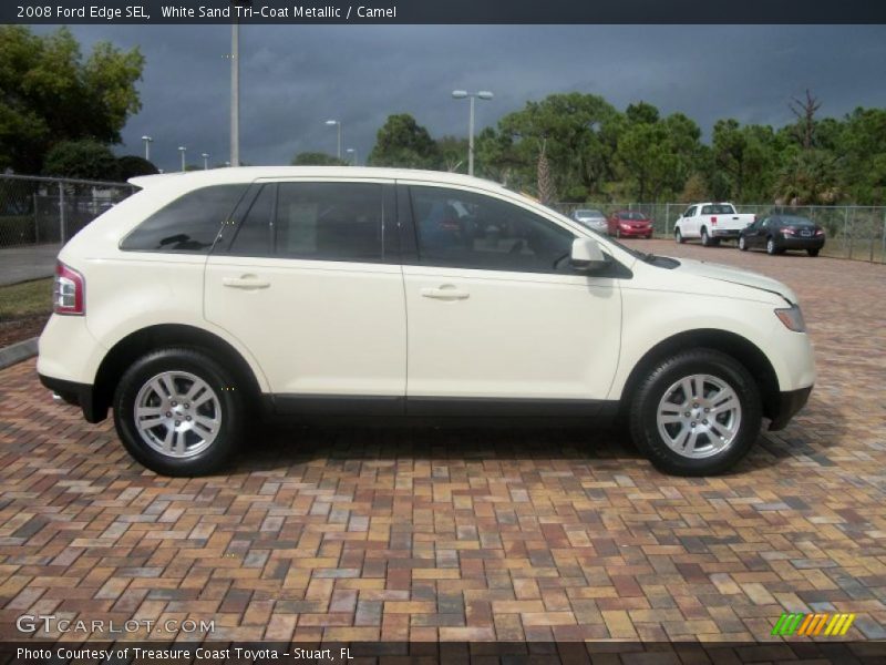 White Sand Tri-Coat Metallic / Camel 2008 Ford Edge SEL