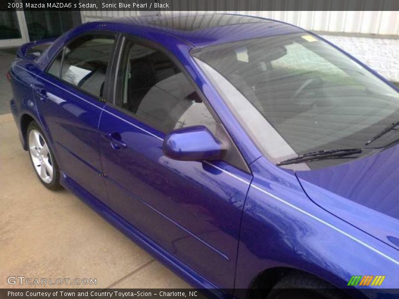 Sonic Blue Pearl / Black 2003 Mazda MAZDA6 s Sedan