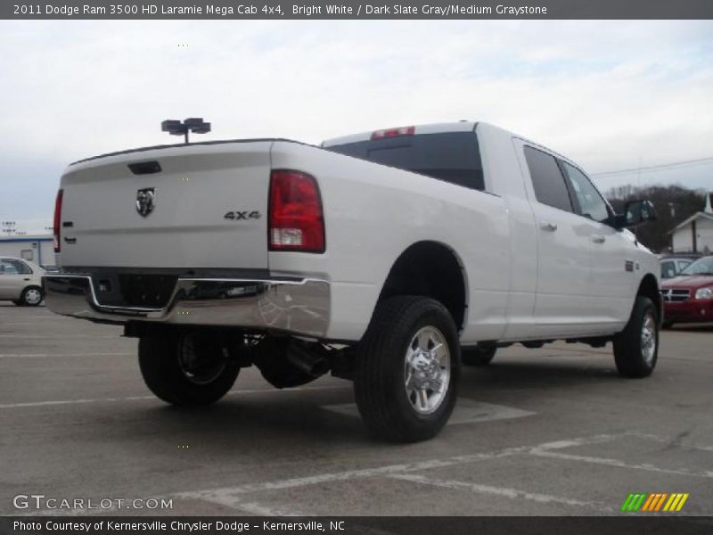 Bright White / Dark Slate Gray/Medium Graystone 2011 Dodge Ram 3500 HD Laramie Mega Cab 4x4