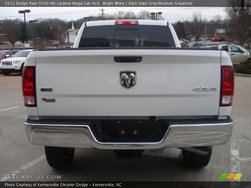 Bright White / Dark Slate Gray/Medium Graystone 2011 Dodge Ram 3500 HD Laramie Mega Cab 4x4