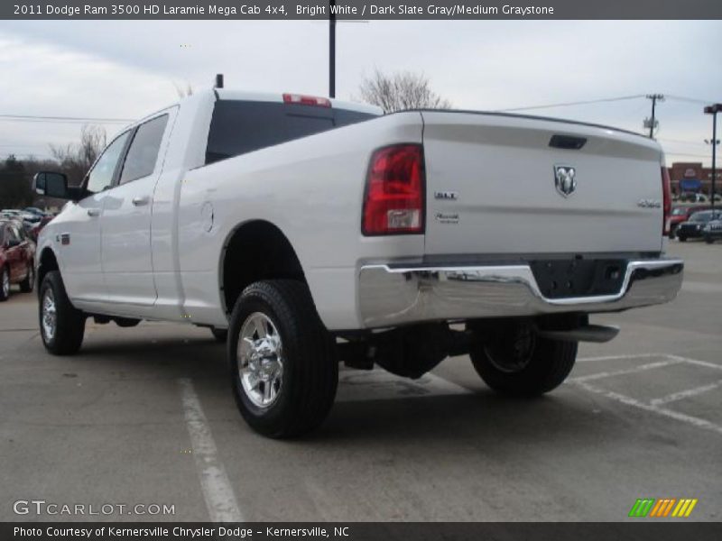 Bright White / Dark Slate Gray/Medium Graystone 2011 Dodge Ram 3500 HD Laramie Mega Cab 4x4