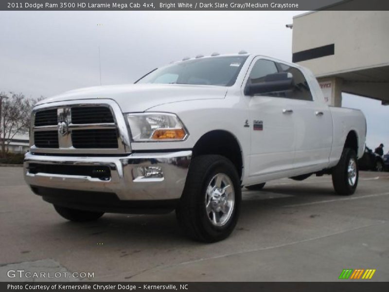 Bright White / Dark Slate Gray/Medium Graystone 2011 Dodge Ram 3500 HD Laramie Mega Cab 4x4