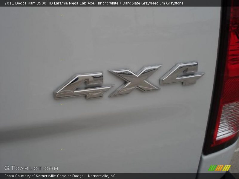 Bright White / Dark Slate Gray/Medium Graystone 2011 Dodge Ram 3500 HD Laramie Mega Cab 4x4