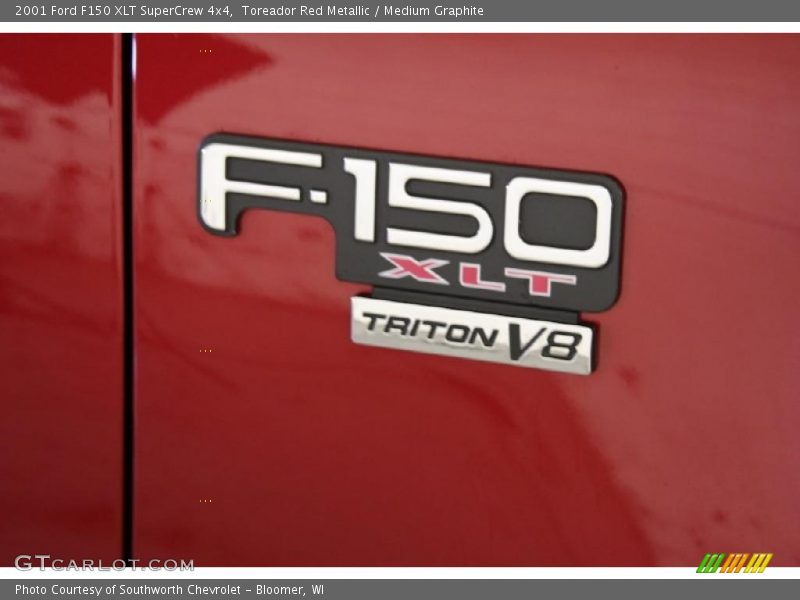 Toreador Red Metallic / Medium Graphite 2001 Ford F150 XLT SuperCrew 4x4
