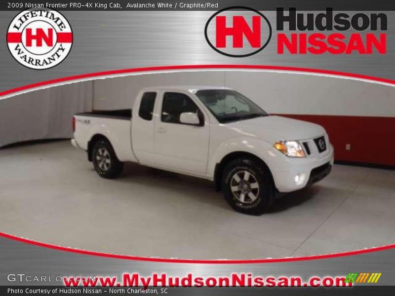 Avalanche White / Graphite/Red 2009 Nissan Frontier PRO-4X King Cab