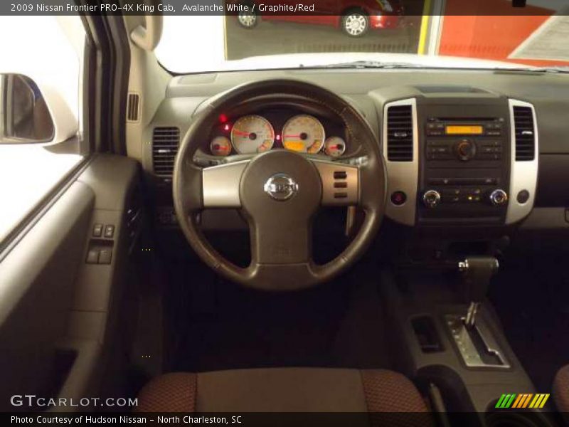 Avalanche White / Graphite/Red 2009 Nissan Frontier PRO-4X King Cab