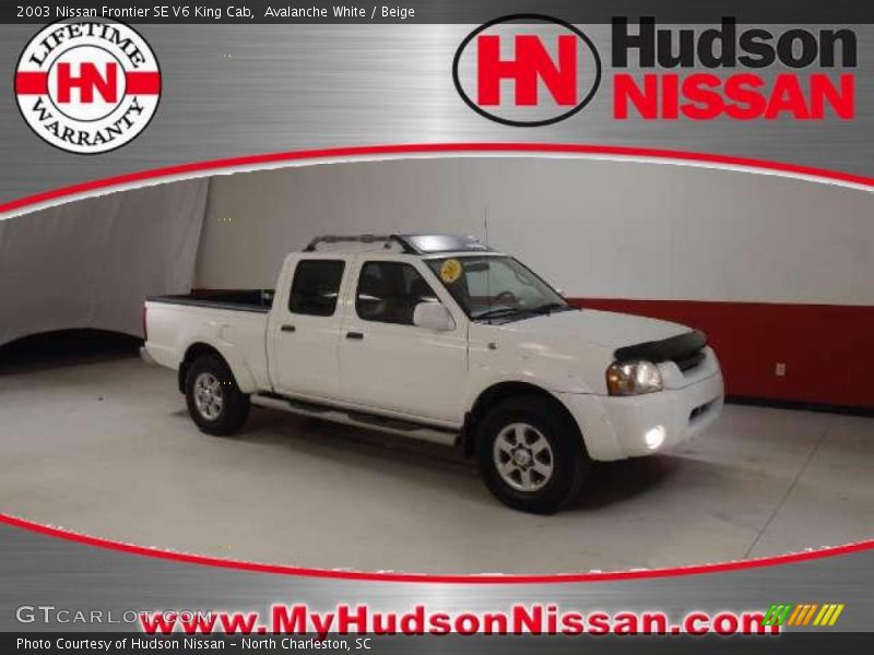 Avalanche White / Beige 2003 Nissan Frontier SE V6 King Cab