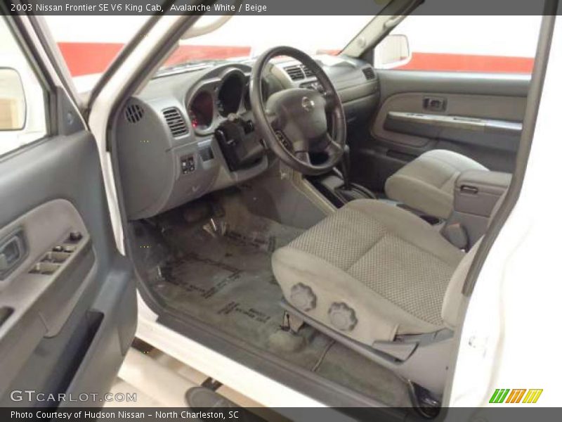 Avalanche White / Beige 2003 Nissan Frontier SE V6 King Cab