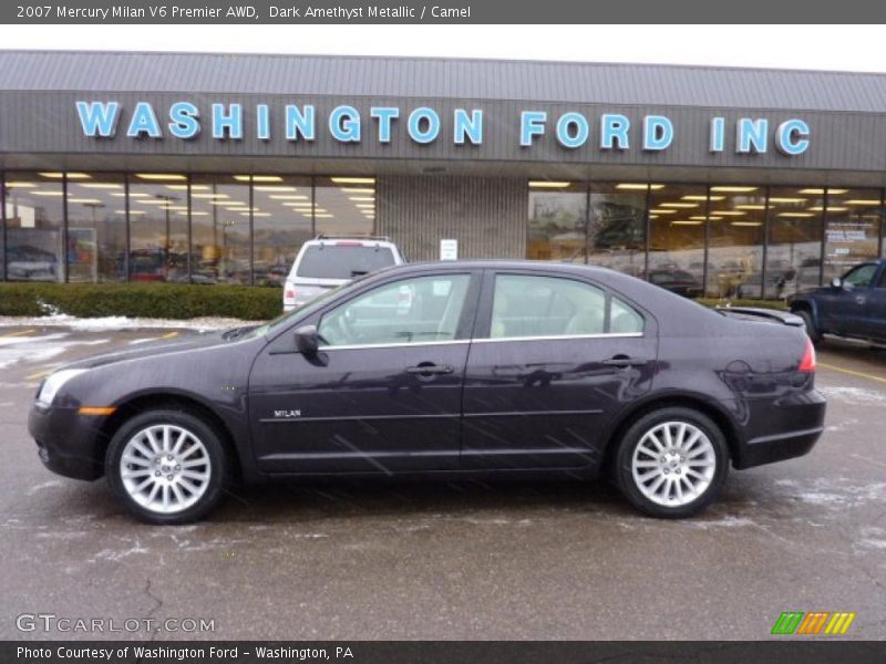 Dark Amethyst Metallic / Camel 2007 Mercury Milan V6 Premier AWD
