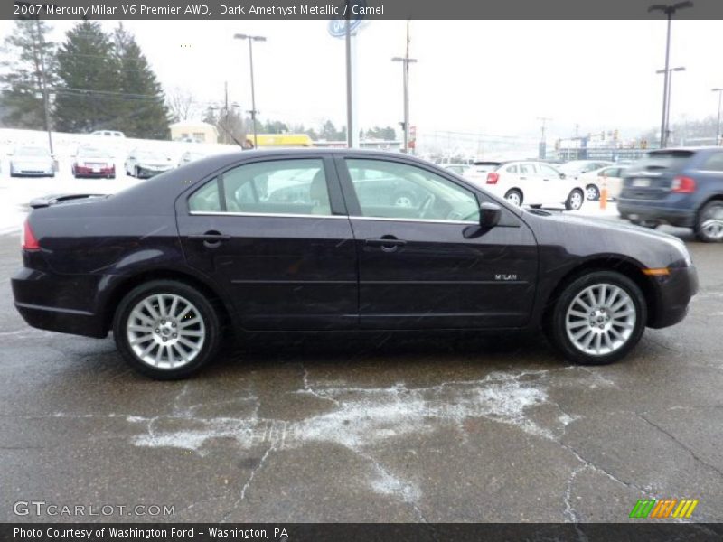 Dark Amethyst Metallic / Camel 2007 Mercury Milan V6 Premier AWD