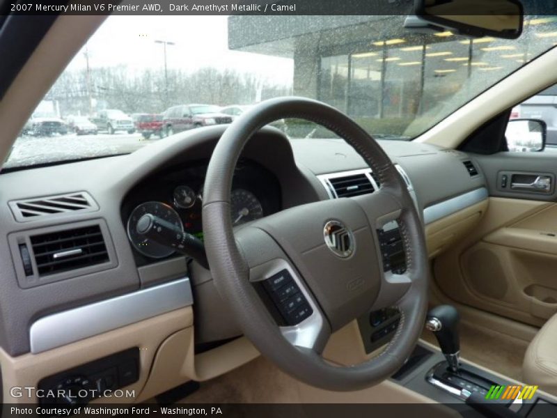Dark Amethyst Metallic / Camel 2007 Mercury Milan V6 Premier AWD