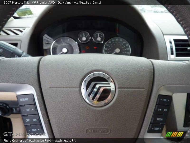 Dark Amethyst Metallic / Camel 2007 Mercury Milan V6 Premier AWD