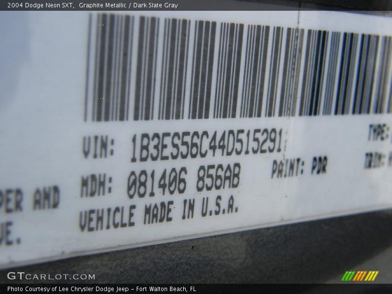 Graphite Metallic / Dark Slate Gray 2004 Dodge Neon SXT